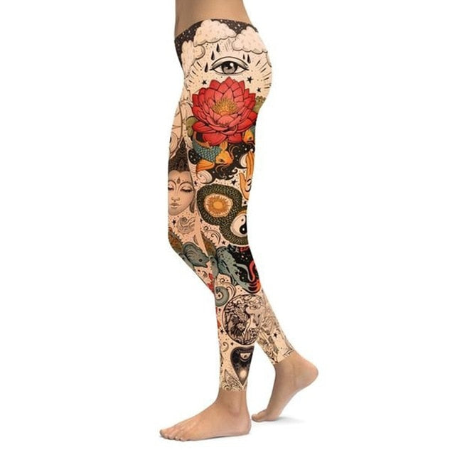 Women Plus Size Workout Printed Leggings