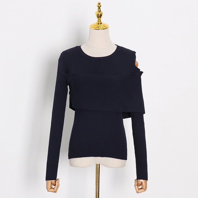 Patchwork Striped O-Neck Long Sleeve Pullover Sweater