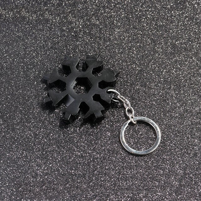 18 In 1 Snowflake Multi Pocket Tool Keychain Spanner Hex Wrench Multifunction Screwdriver Multipurpose Camp Survive Outdoor Hike