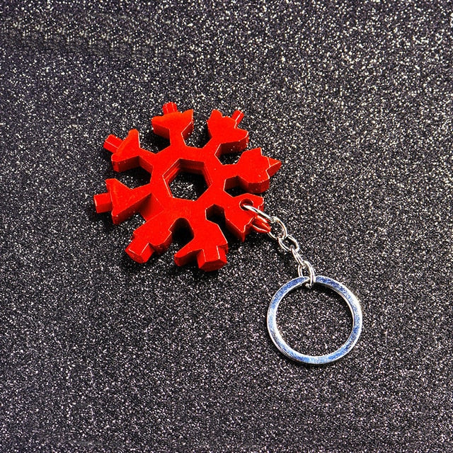 18 In 1 Snowflake Multi Pocket Tool Keychain Spanner Hex Wrench Multifunction Screwdriver Multipurpose Camp Survive Outdoor Hike