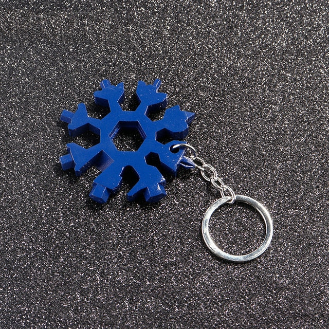 18 In 1 Snowflake Multi Pocket Tool Keychain Spanner Hex Wrench Multifunction Screwdriver Multipurpose Camp Survive Outdoor Hike