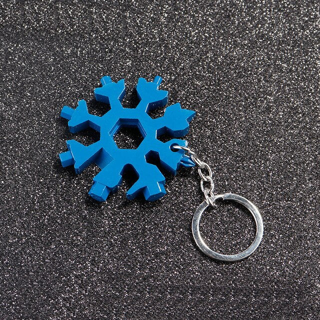 18 In 1 Snowflake Multi Pocket Tool Keychain Spanner Hex Wrench Multifunction Screwdriver Multipurpose Camp Survive Outdoor Hike
