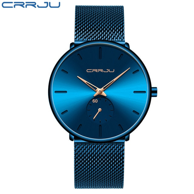 Quartz Casual Slim Mesh Steel Waterproof Sport Watch