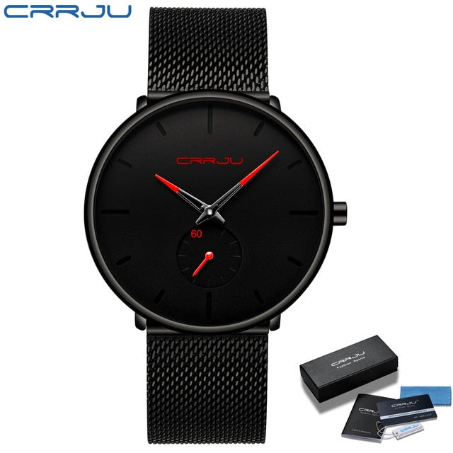 Quartz Casual Slim Mesh Steel Waterproof Sport Watch