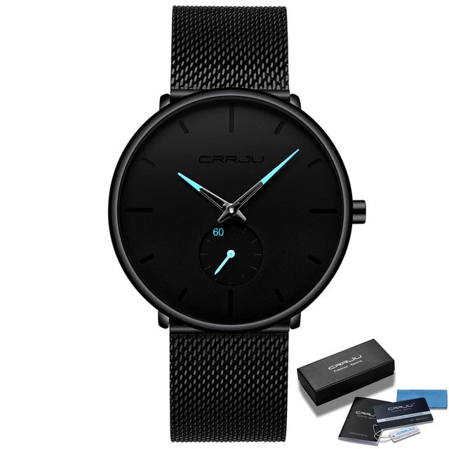 Quartz Casual Slim Mesh Steel Waterproof Sport Watch