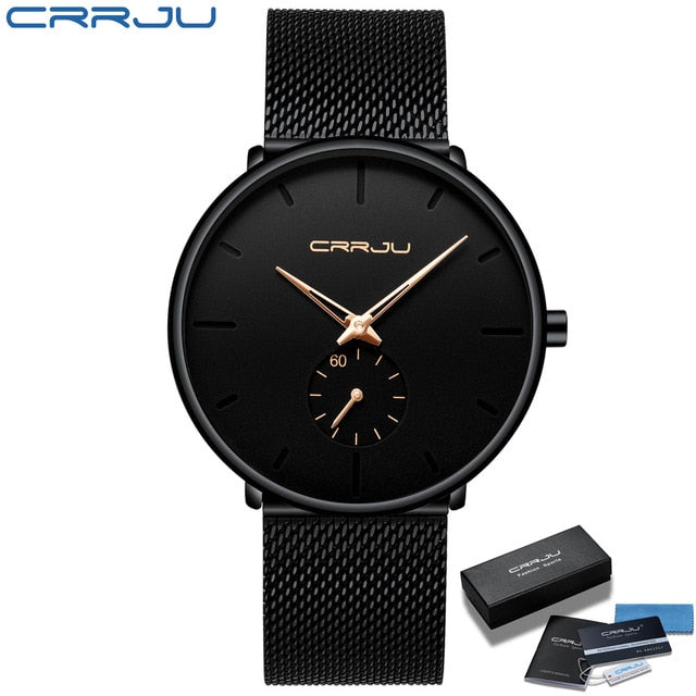 Quartz Casual Slim Mesh Steel Waterproof Sport Watch