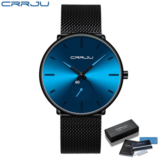 Quartz Casual Slim Mesh Steel Waterproof Sport Watch
