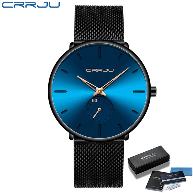 Quartz Casual Slim Mesh Steel Waterproof Sport Watch