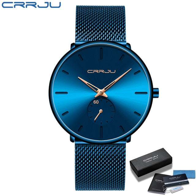 Quartz Casual Slim Mesh Steel Waterproof Sport Watch