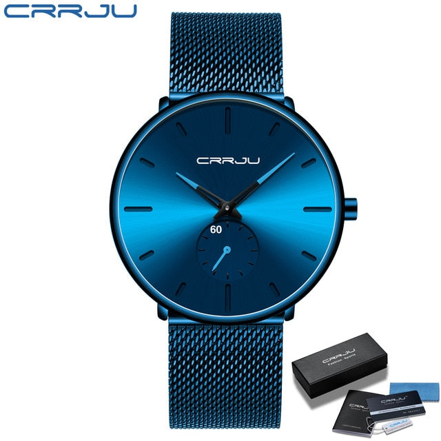 Quartz Casual Slim Mesh Steel Waterproof Sport Watch