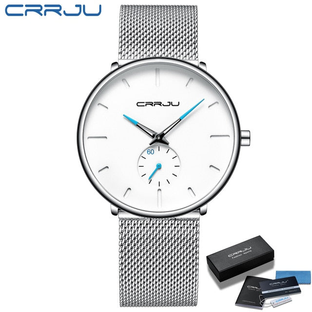 Quartz Casual Slim Mesh Steel Waterproof Sport Watch