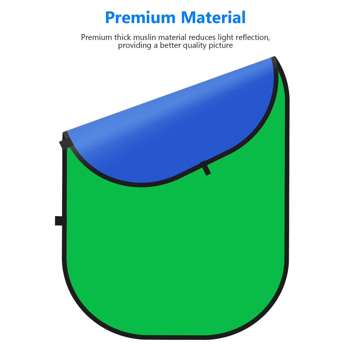 Neewer 2-in-1 Chromakey Green Chromakey Blue Collapsible Backdrop Collapsible Reversible Background 4.9x6.6 feet/1.5x2 meters