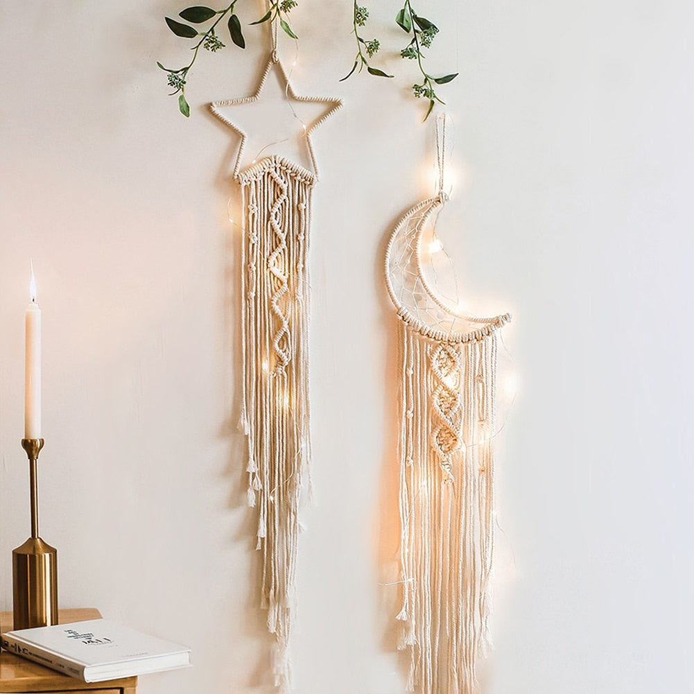 Star & Moon Macrame Dream Catcher