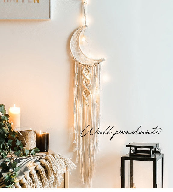 Star & Moon Macrame Dream Catcher