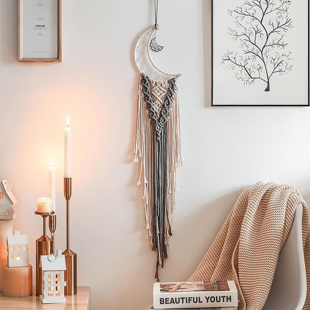 Star & Moon Macrame Dream Catcher