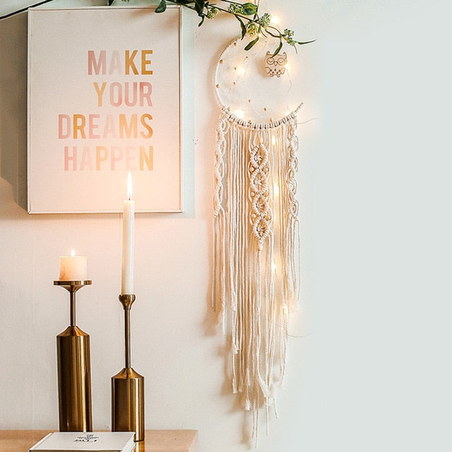 Star & Moon Macrame Dream Catcher