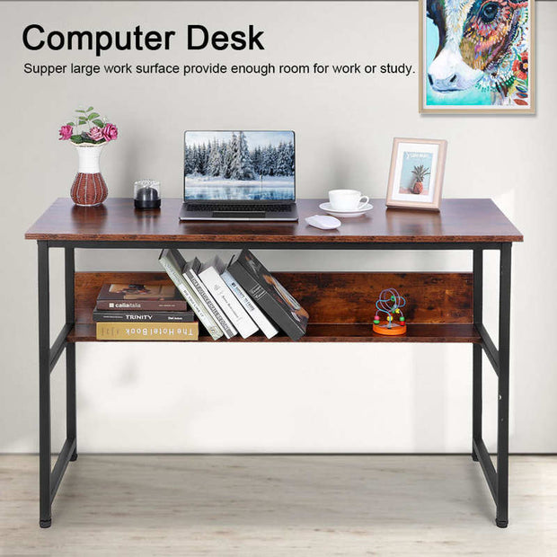 Computer Desk PC Workstation Study Writing Table Shelf Adjustable Leg Pads for Home Office Desk Universal Laptop Stand