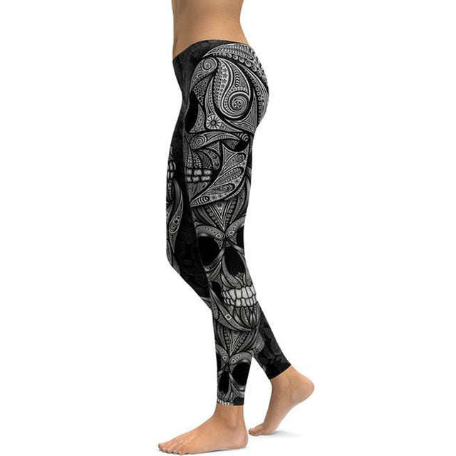 Ornamental Skull Leggings Yoga Pants