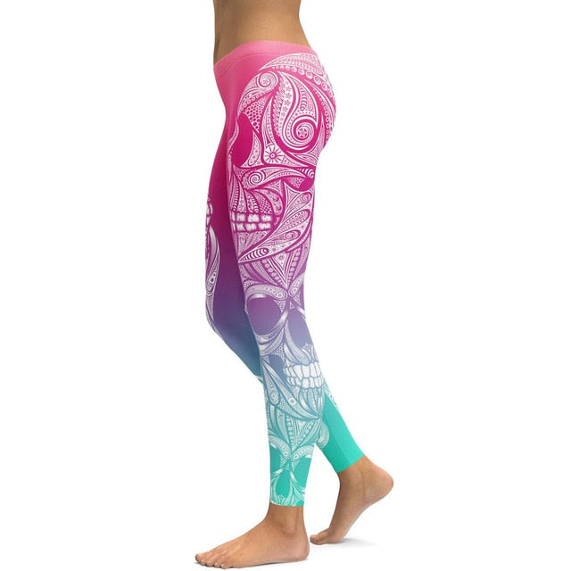 Ornamental Skull Leggings Yoga Pants