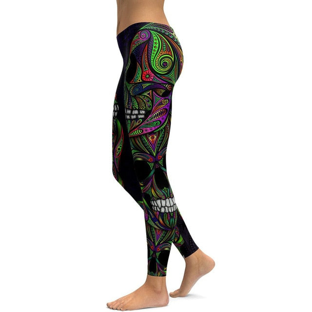 Ornamental Skull Leggings Yoga Pants