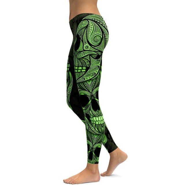 Ornamental Skull Leggings Yoga Pants