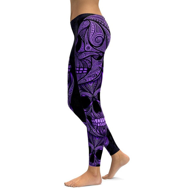 Ornamental Skull Leggings Yoga Pants